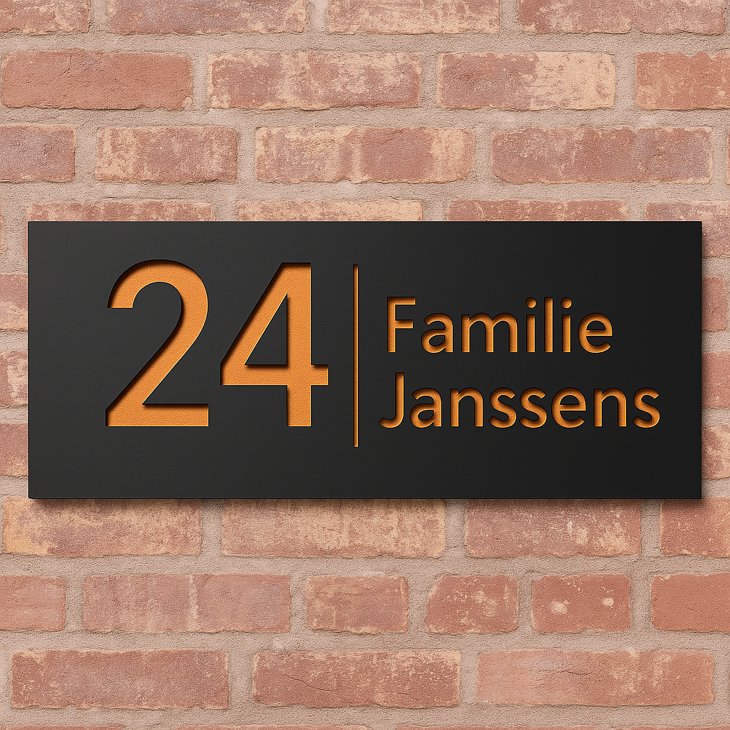 Luxe Huisnummerbord – Mat Acryl met Lasergravure
