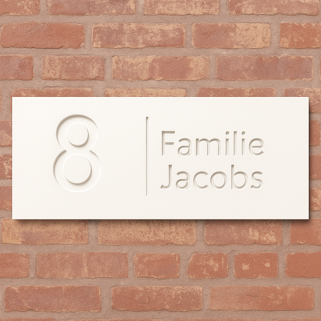 Luxe Huisnummerbord – Mat Acryl met Lasergravure