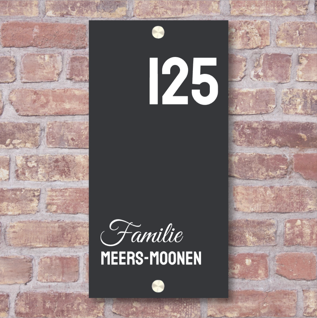 Naambordje voordeur rechthoek staand classy