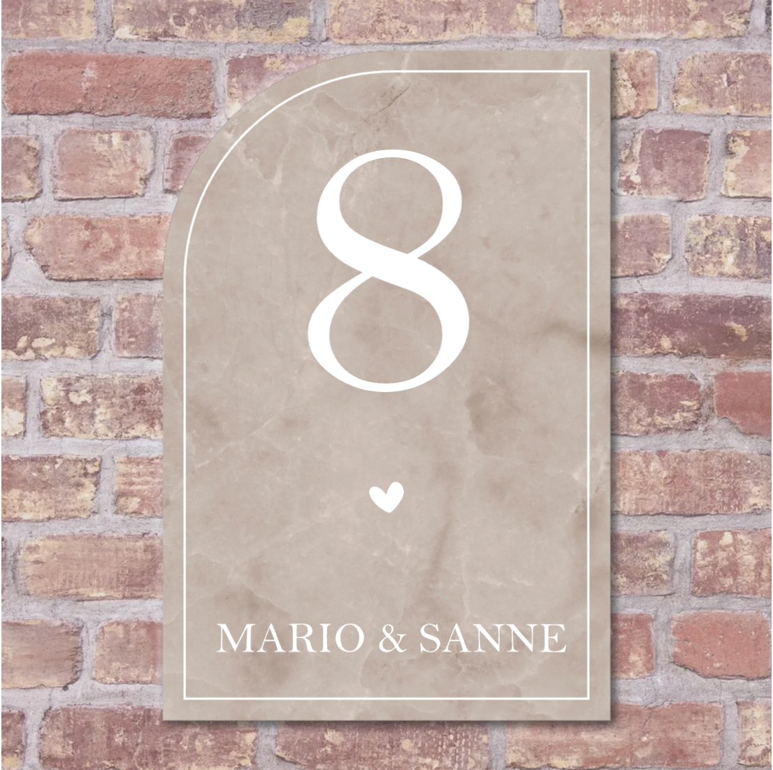 Naambordje voordeur retro steen beige