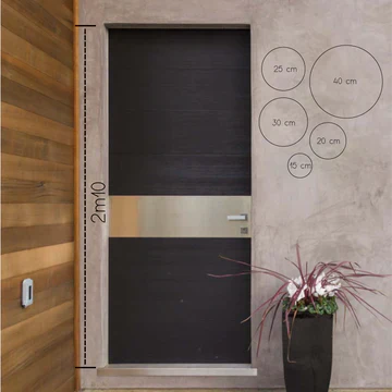 Naambordje voordeur rond minimalist grey