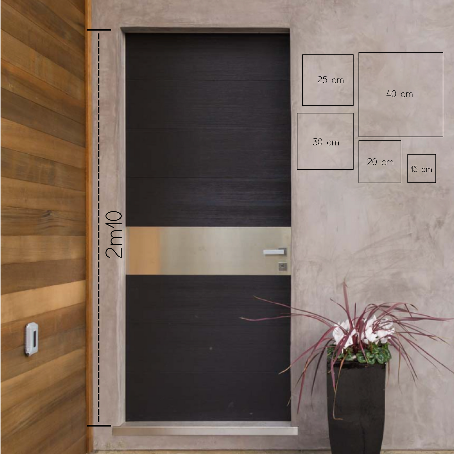 Naambordje voordeur vierkant minimalist soft brown